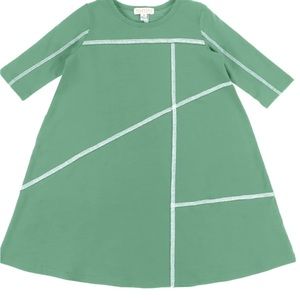 3/4 SLEEVES CONTRAST STITCHED DRESS